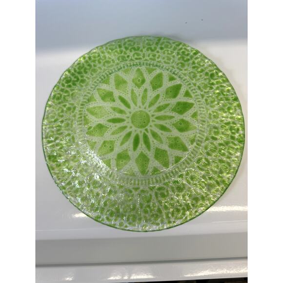 "SYDENSTRICKER"Green Cakeplate, Fused Glass,Collectable,Cape Cod Artist - Picture 6 of 8